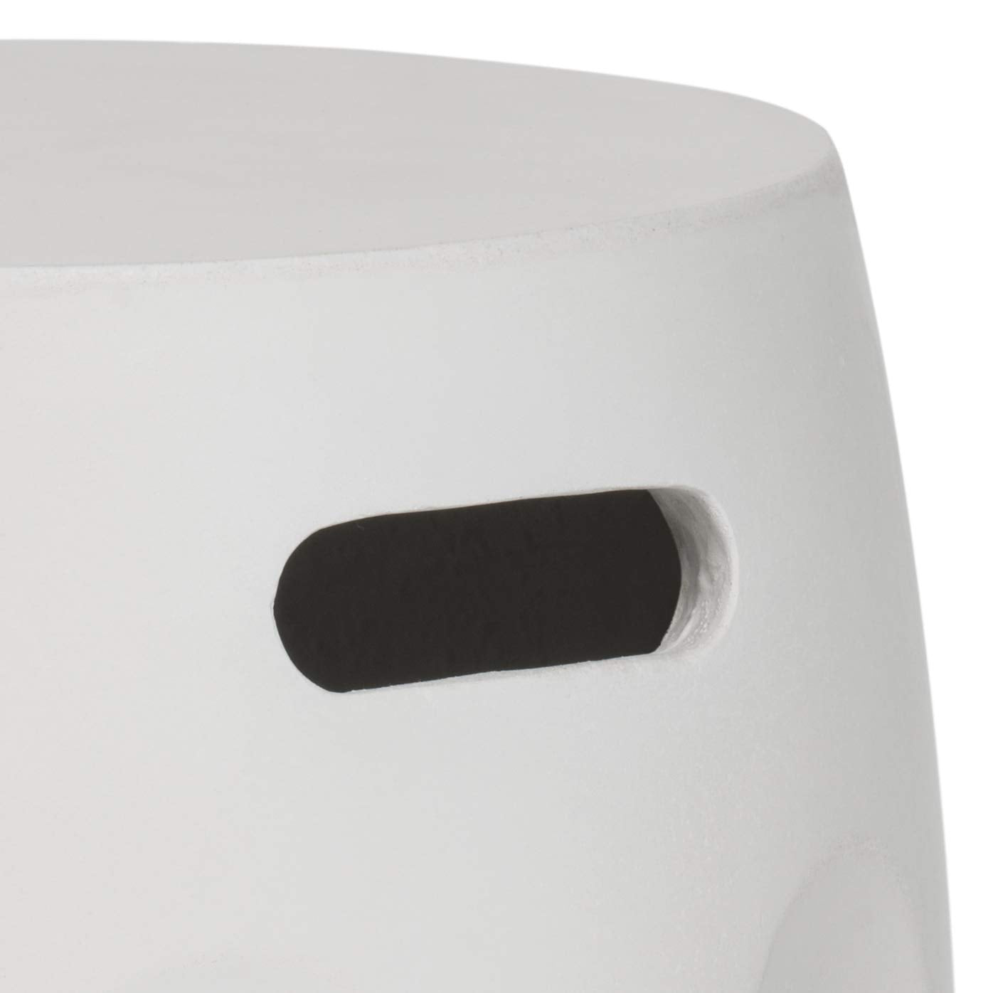 Zuri Modern Concrete Round Accent Table 17.7 Inch Ivory