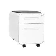 Seated 2-Drawer Mobile File Cabinet with Removable Cushion