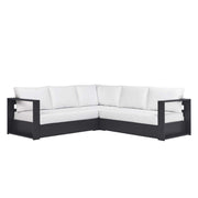 Outdoor Patio Sectional Sofa Set Gray White