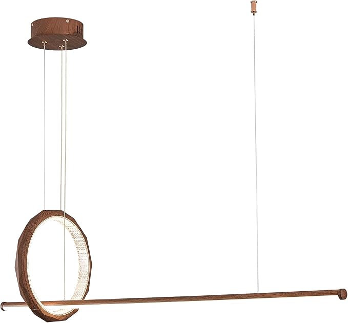 43" Farmhouse Pendant Light with Walnut Wood Finish