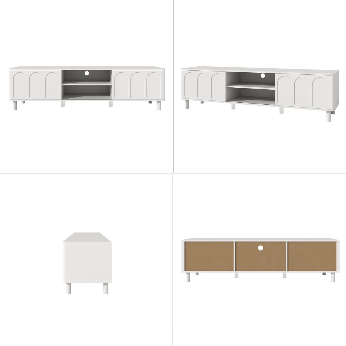 70 Inch TV Stand Entertainment Center with Sliding Doors