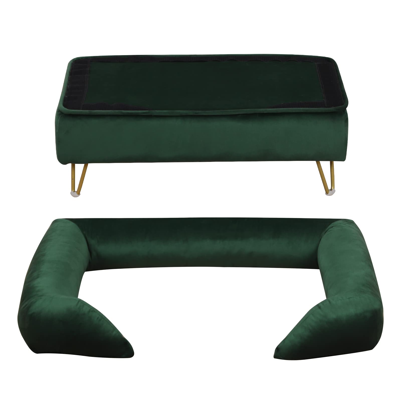 Velvet Pet Sofa with Wooden Frame