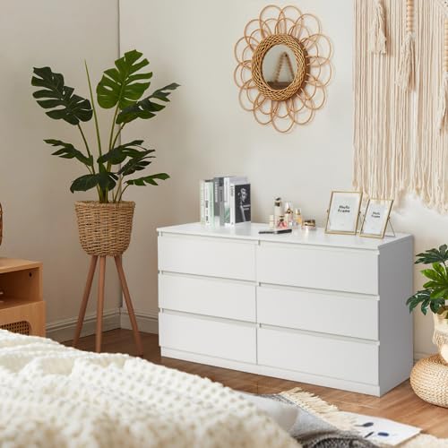 6 Drawer Dresser with Cut-Out Handles