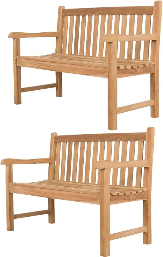 Teak Outdoor Bench for 2