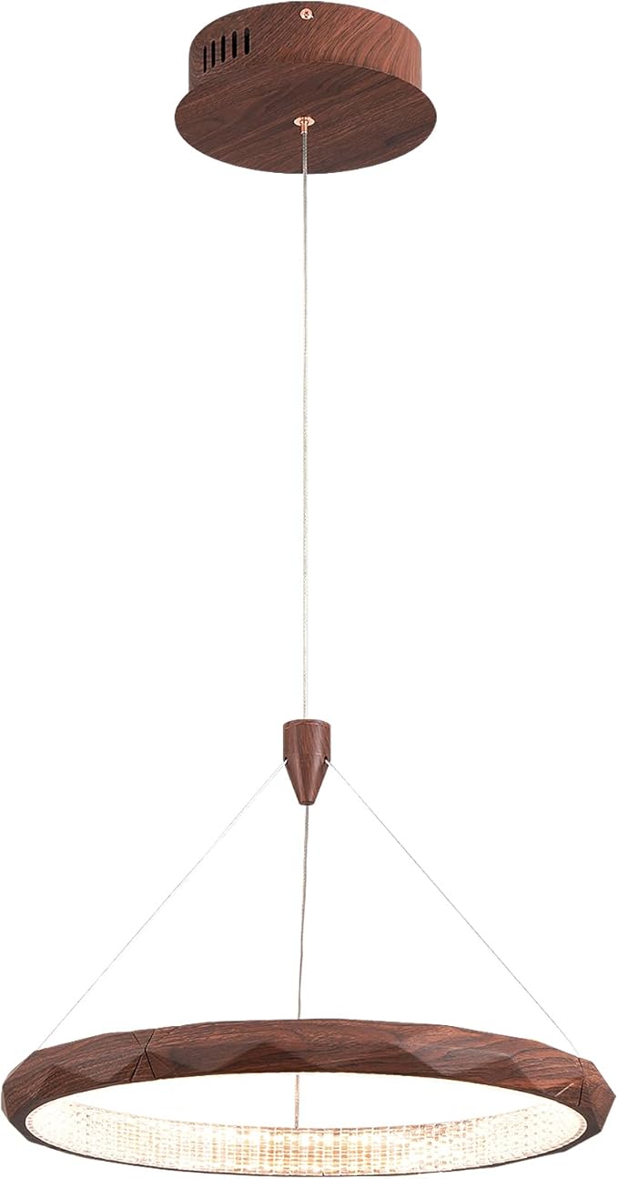 43" Farmhouse Pendant Light with Walnut Wood Finish