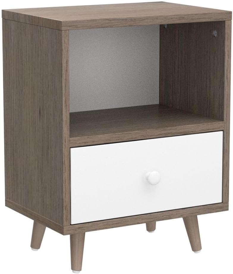 Modern Wood Nightstand with Drawer