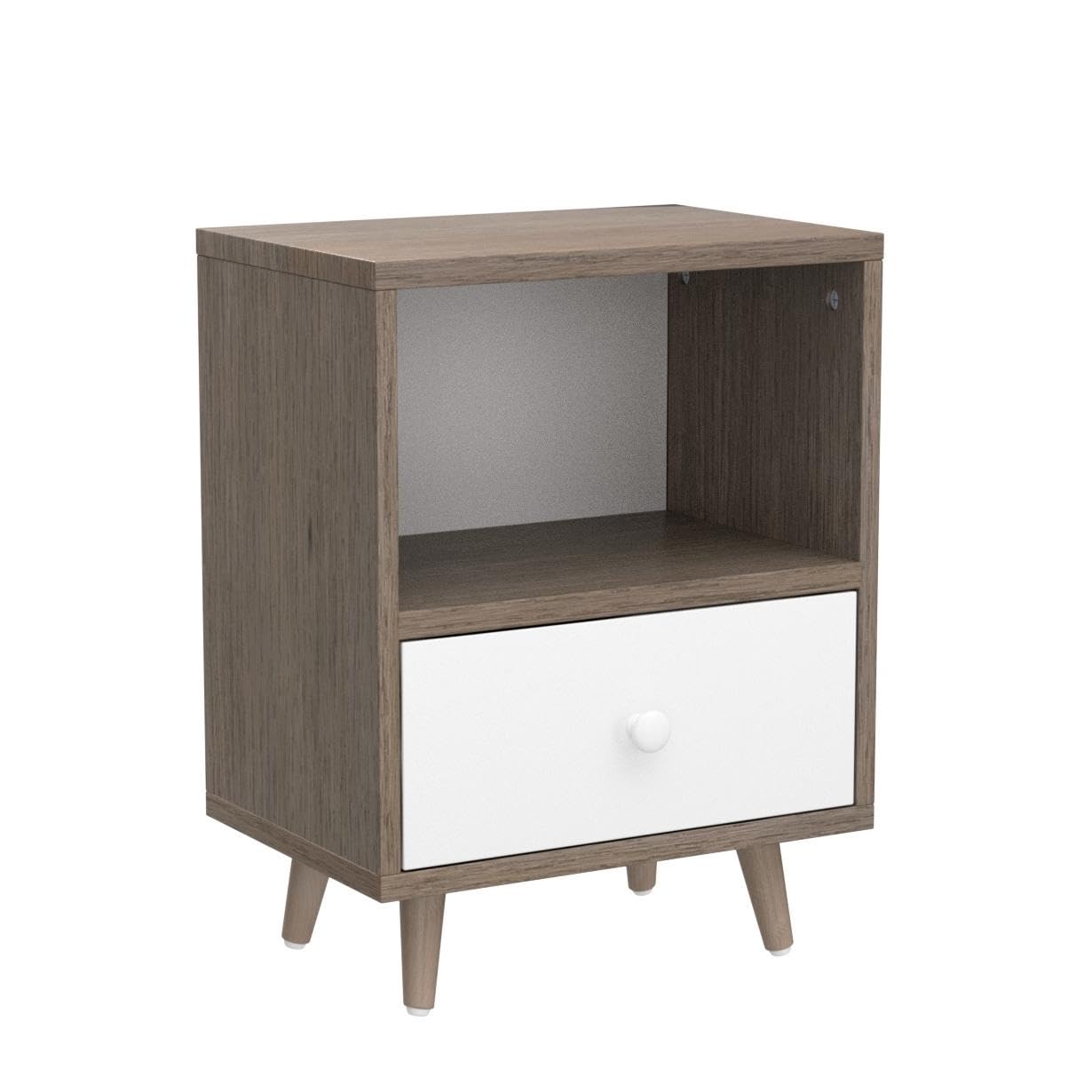 Modern Wood Nightstand with Drawer