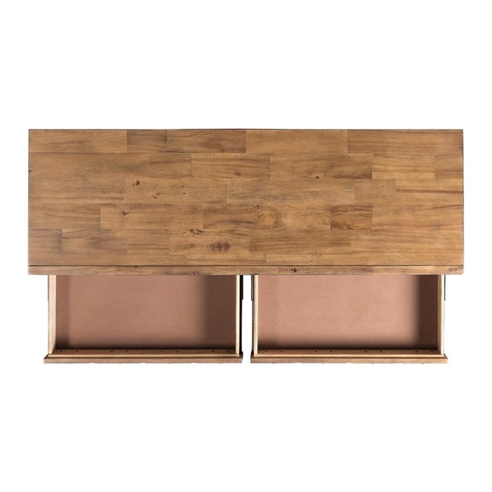 Modern 2-Drawer Console Table Light Walnut Finish