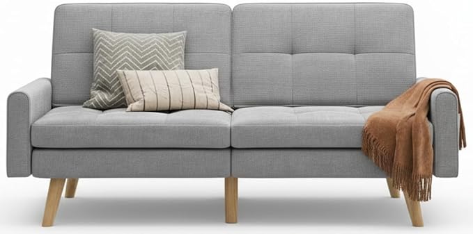 70.9" Futon Sofa Bed with Adjustable Backrest