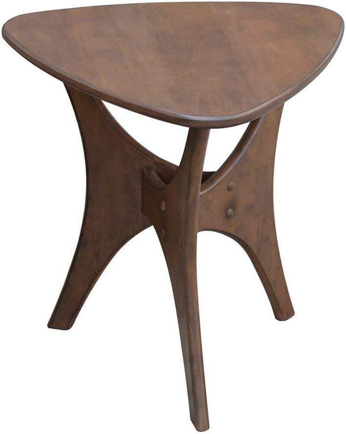 Triangle Wood Side Table - Pecan Finish