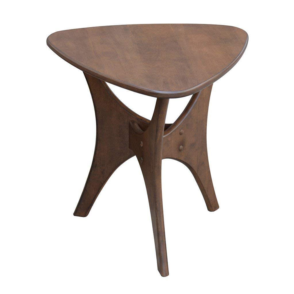 Triangle Wood Side Table - Pecan Finish
