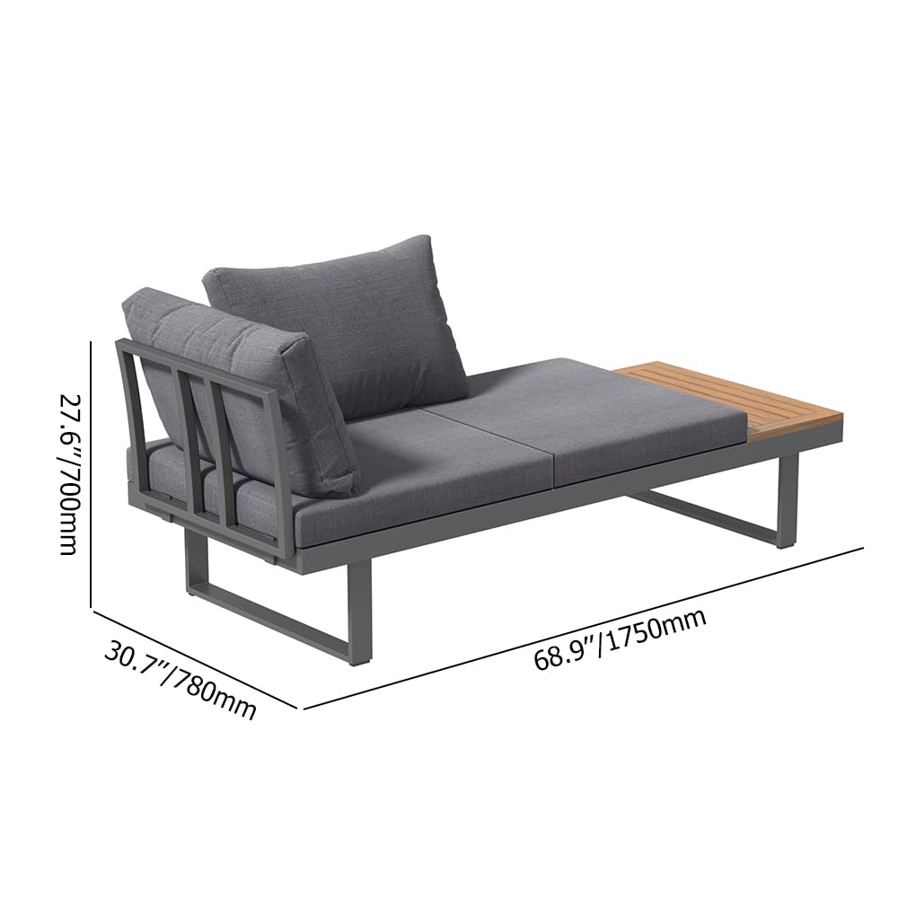 4-Piece Modular Teak Outdoor Sofa Set with Fire Pit