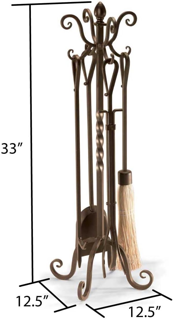 Victorian Fireplace Tool Set Brushed Bronze