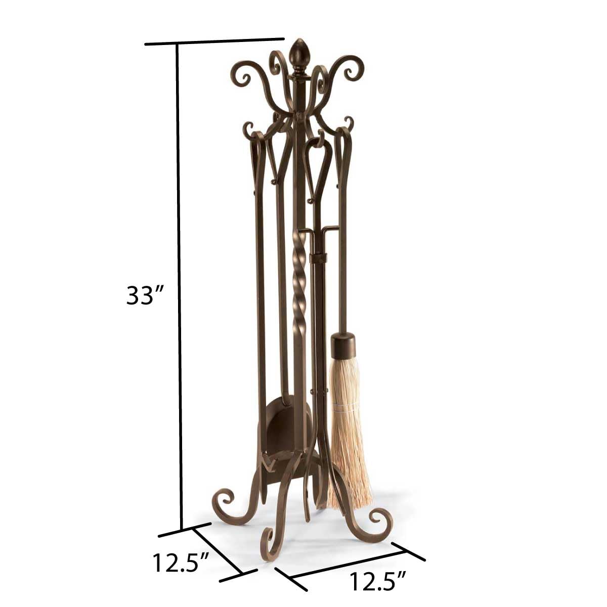 Victorian Fireplace Tool Set Brushed Bronze
