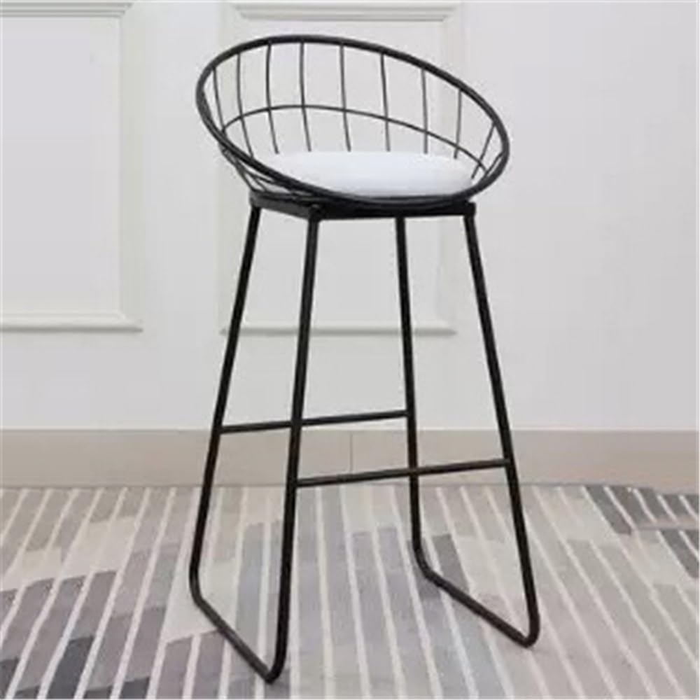 Metal Bar Stools with Backrest Set of 2