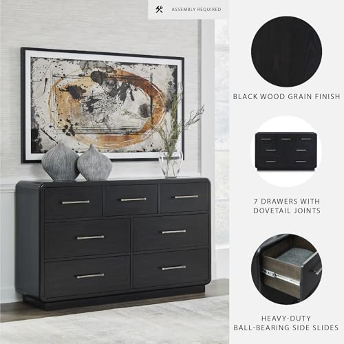 Rowanbeck Modern 7-Drawer Dresser with Felt-Lined Top Drawer