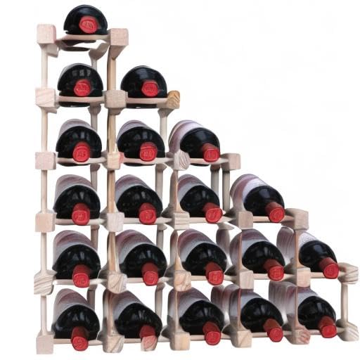 Pine Wood Wine Rack Countertop Storage