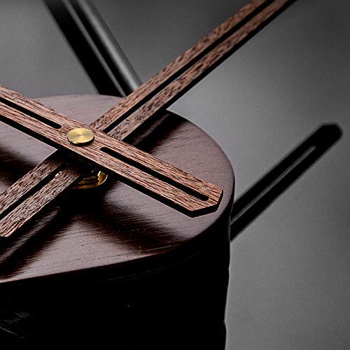 20.8" Silent Wall Clock Modern Walnut Dial Metal Frame