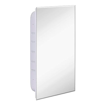 Bathroom Mirror Medicine Cabinet with LED Lighting and 4 Glass Shelves