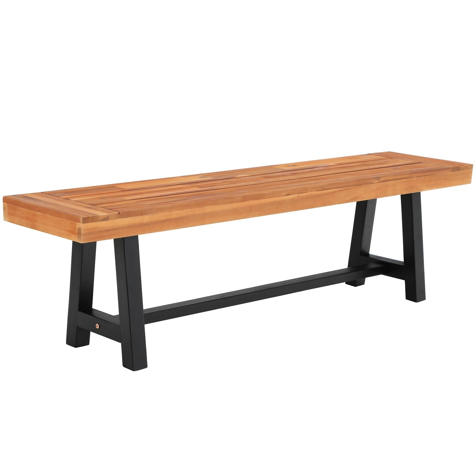 Outdoor Bench Garden Bench Wood 63 Inch Patio Dining Bench Weatherproof