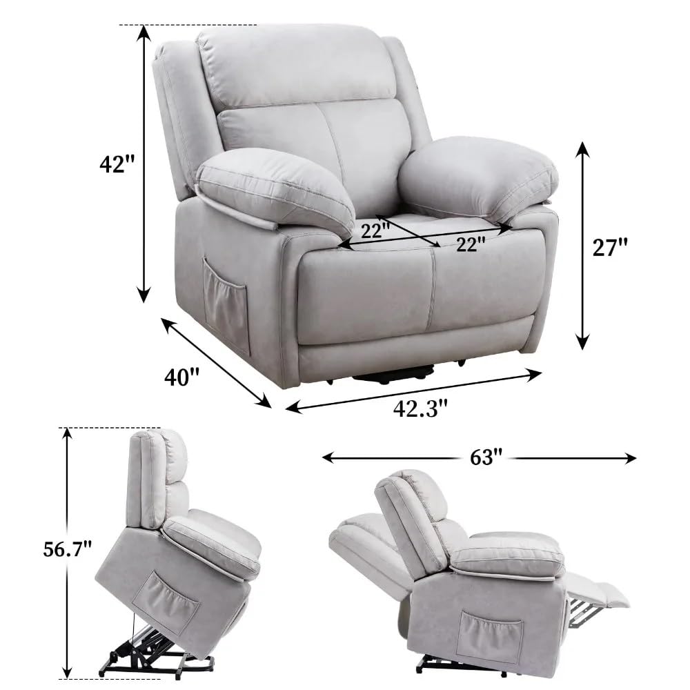 Oversized Electric Power Lift Recliner Chair with Massage and Heat