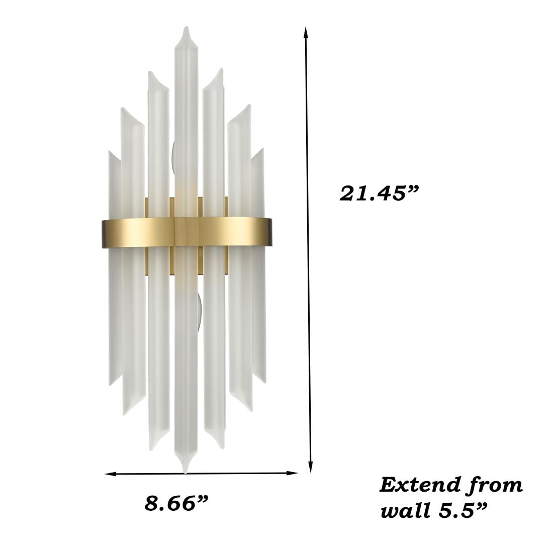 Modern Gold Crystal Wall Sconces Set of Two
