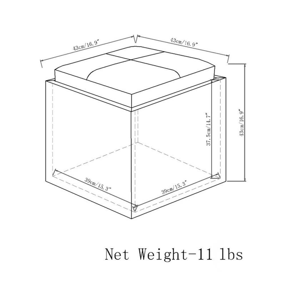 Cube Storage Ottoman with Tray