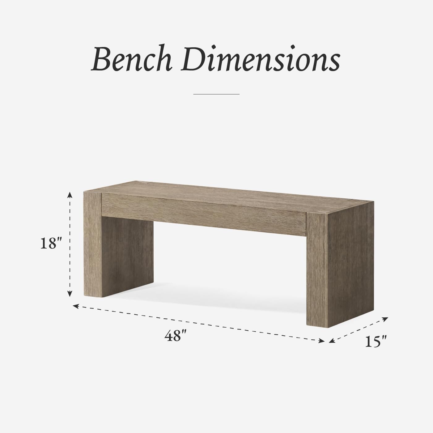 Zeno Bench Grey Solid Wood