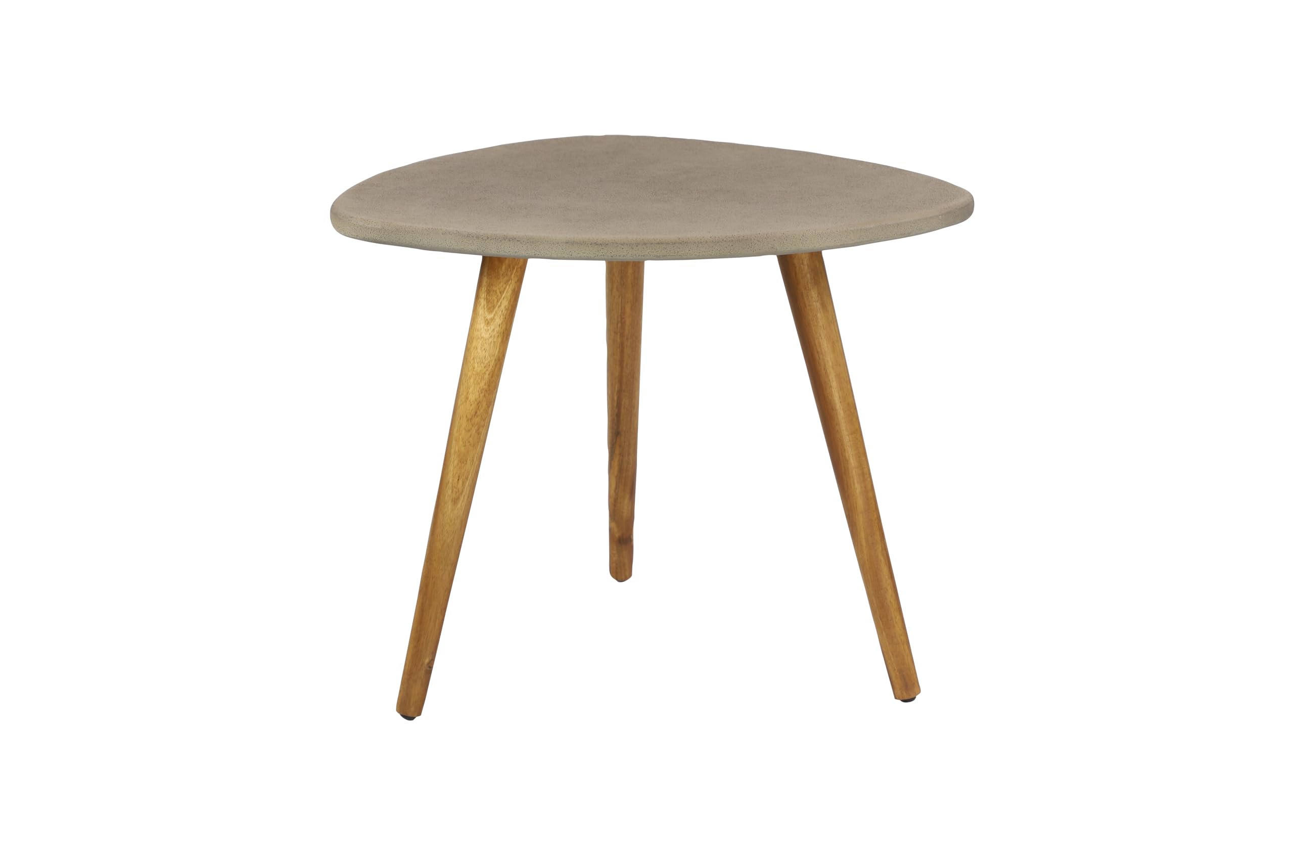 Outdoor Accent Table with Concrete Top and Tripod Legs