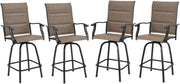 Swivel Bar Stools Set of 4 with Backrest and Armrest