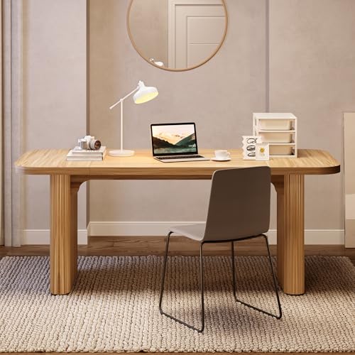 62-Inch Home Office Computer Desk with Textured Double Base