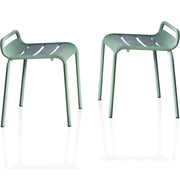 Modern Metal Patio Dining Chair with Low Back