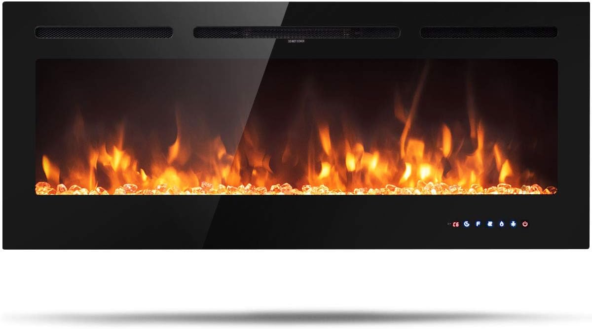 50-Inch Electric Fireplace Insert with Thermostat
