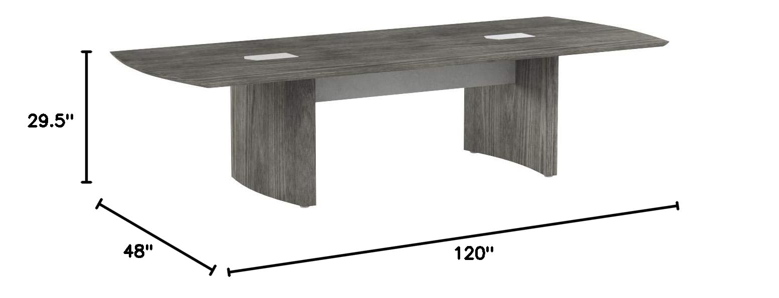 10-Foot Conference Table Gray Steel