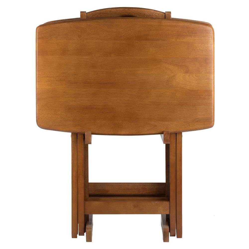 Teak Oversized Snack Tables Set of 4 with Stand