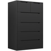 6 Drawer Dresser Tall Black Chest of Drawers