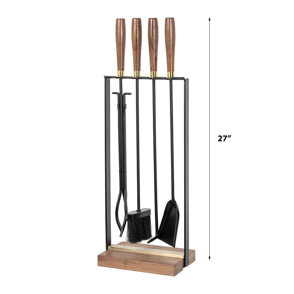 5-Piece Fireplace Tool Set with Stand