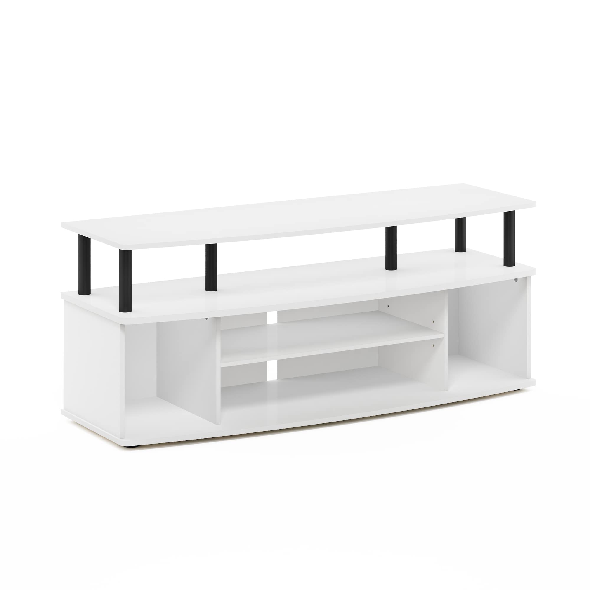 Large Entertainment Center TV Stand White Black