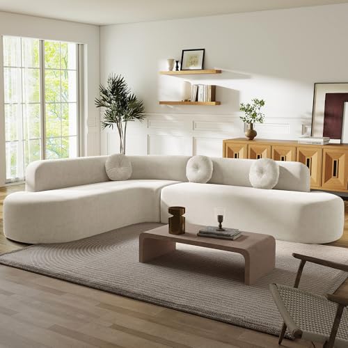 Curved Sectional Sofa L-Shaped 4 Seater