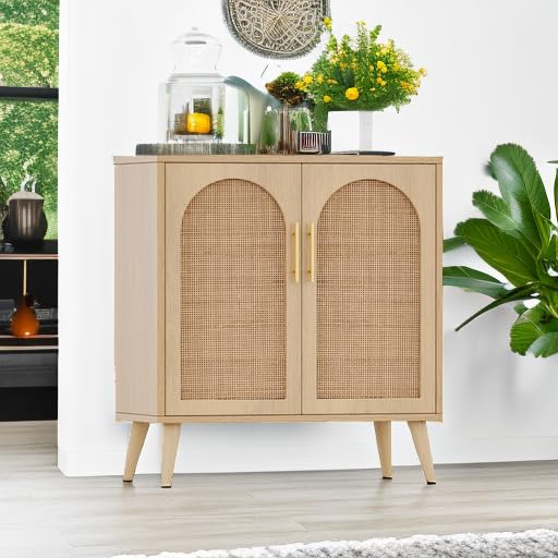 Rattan Storage Cabinet with Doors