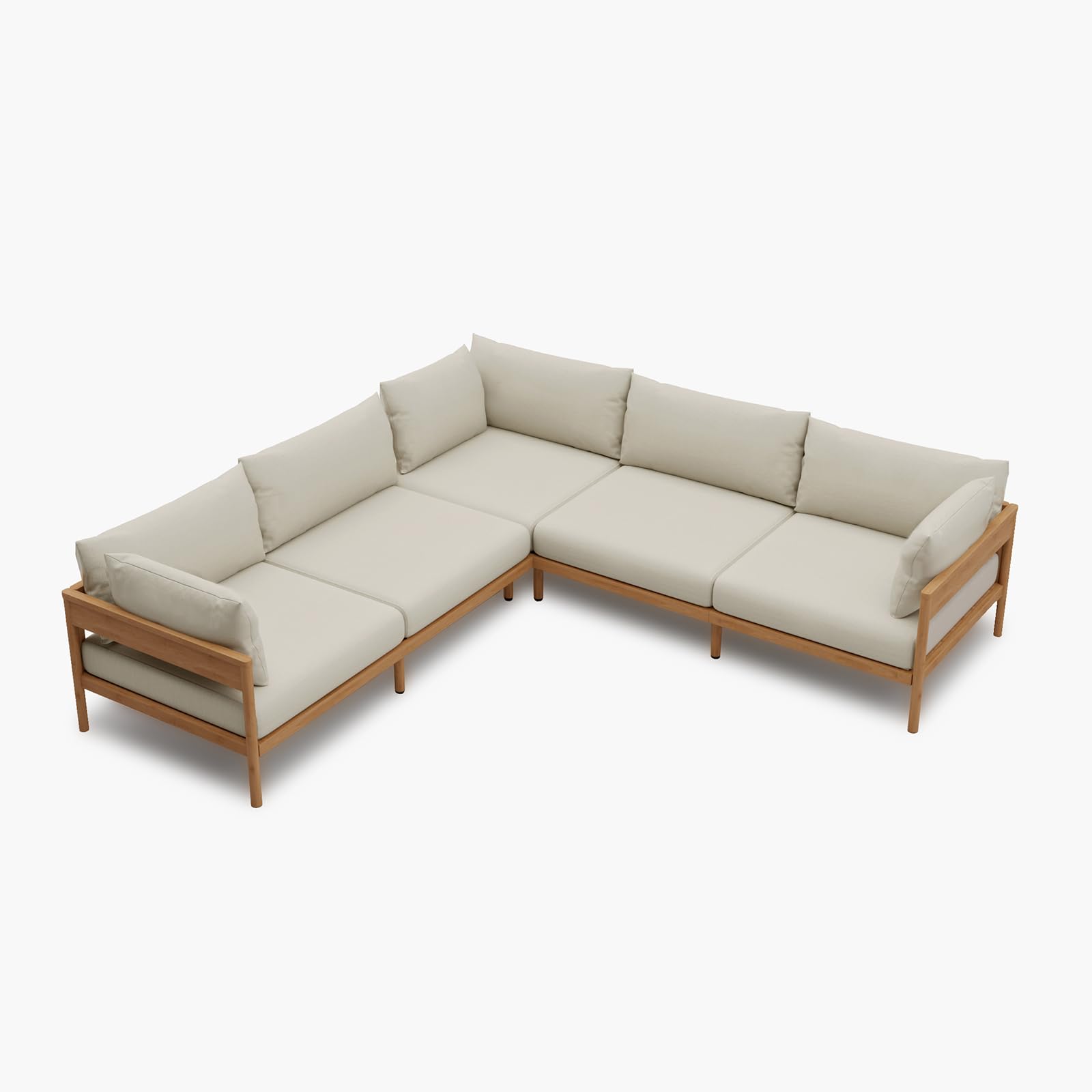 Outdoor Sectional Sofa Set 5-Seat Beige