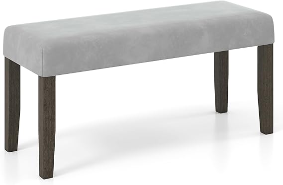 42" Upholstered Dining Bench with Velvet Padded Seat