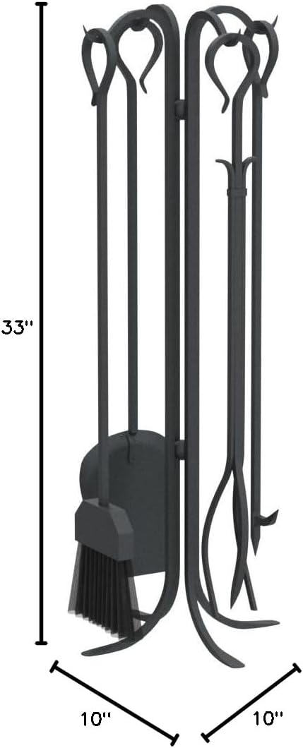 5 Piece Forged Hearth Tool Set - 33" Tall
