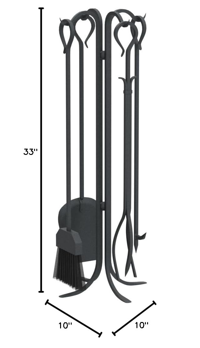 5 Piece Forged Hearth Tool Set - 33" Tall