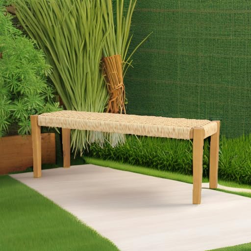 Isaac Outdoor Industrial Acacia Wood Bench