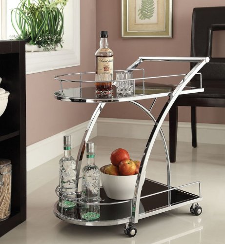 Bar Serving Cart with Tempered Glass