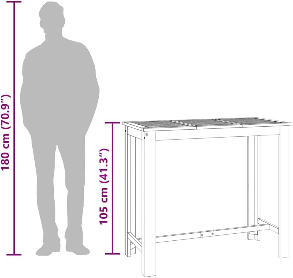 Outdoor Acacia Wood Bar Table