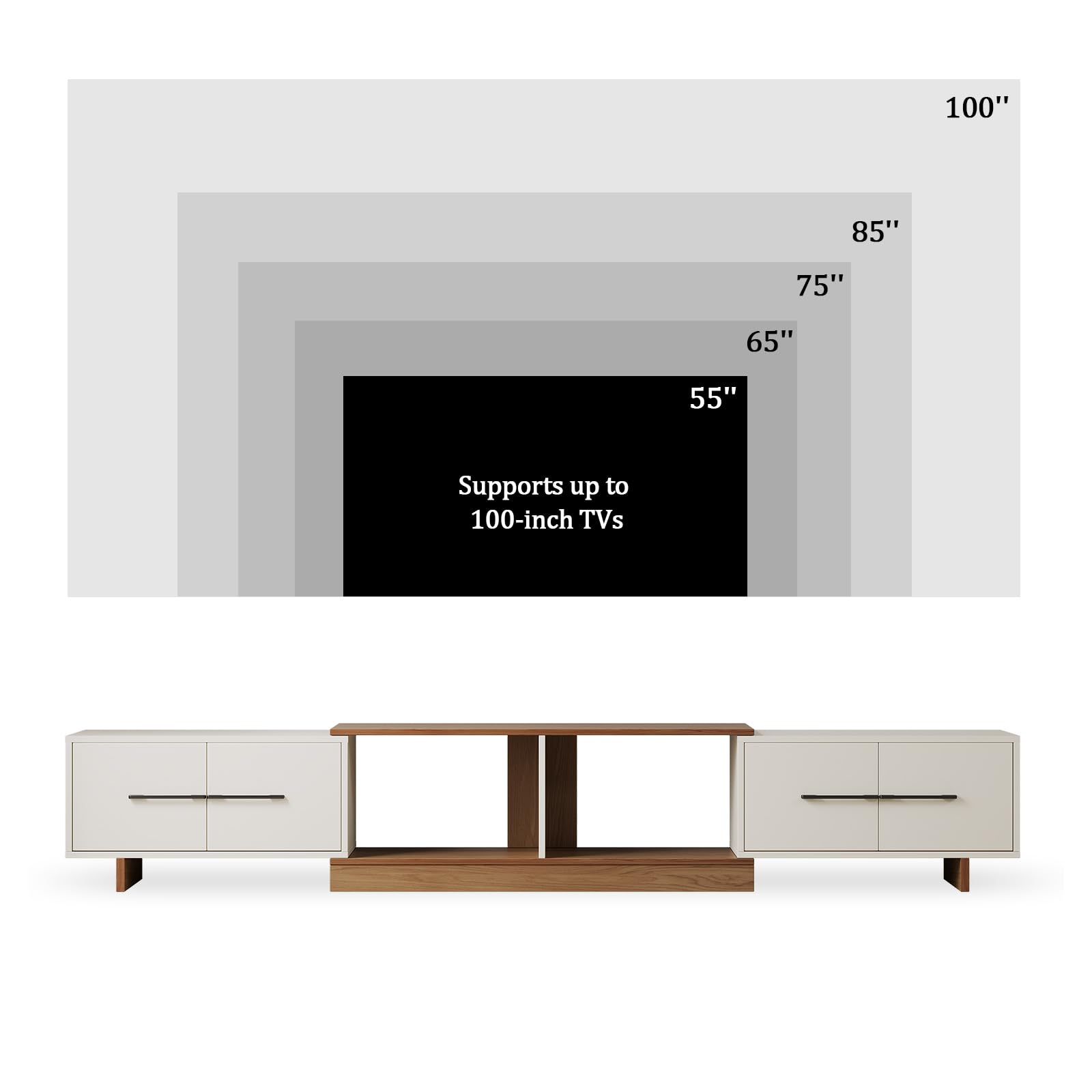 Extendable TV Stand for 50-100 Inch TVs