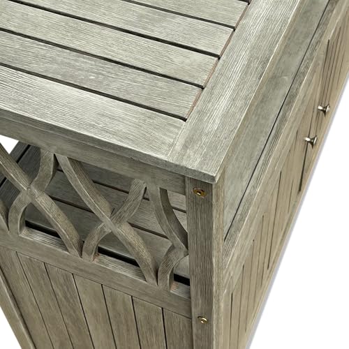 Eucalyptus Wood Outdoor Sideboard Table with Storage