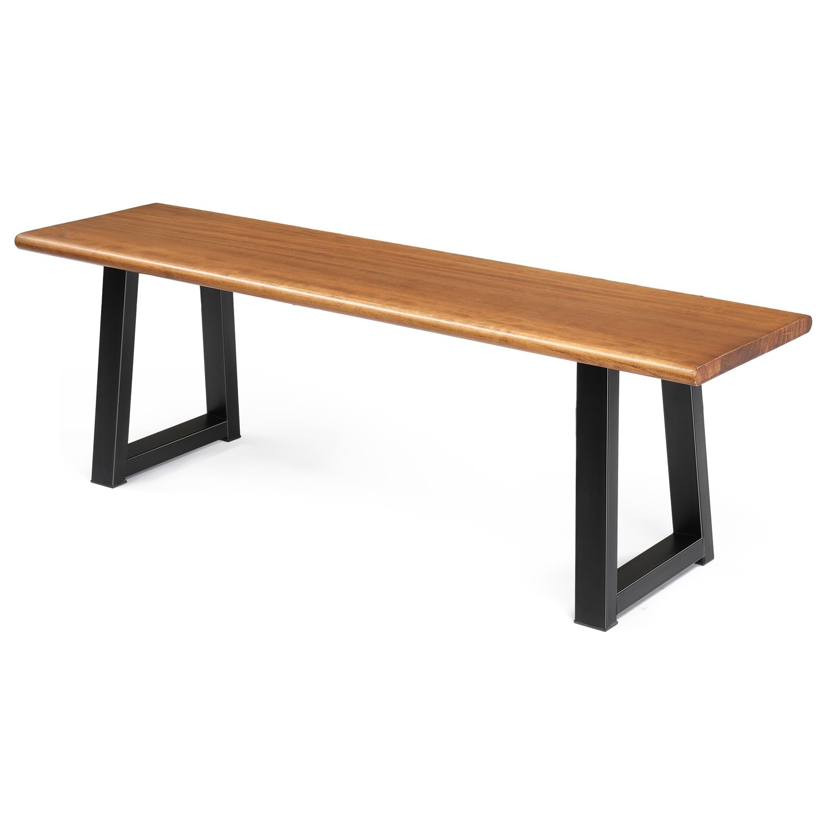 Outdoor Bench with Metal Legs Rustic Wood